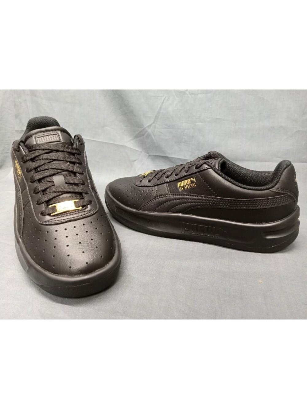 Puma GV Special Jr Toddler Sneaker Leather Black Gold Boys Size 4 NEW NO BOX!
